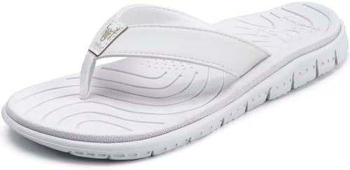 Casual Flip Flops for Women Lightweight Cushion in White