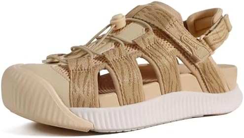 Closed Toe Sandals For Womens Athletic Outdoor in Beige White