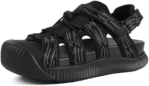 Closed Toe Sandals For Womens Athletic Outdoor in Black