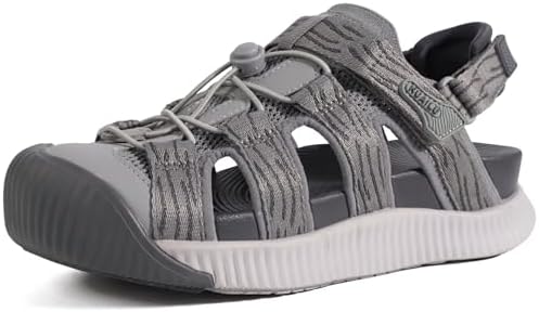 Closed Toe Sandals For Womens Athletic Outdoor in Grey