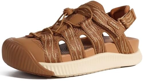 Closed Toe Sandals For Womens Athletic Outdoor in Khaki