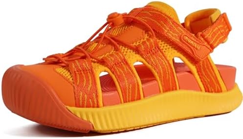 Closed Toe Sandals For Womens Athletic Outdoor in Orange Yellow