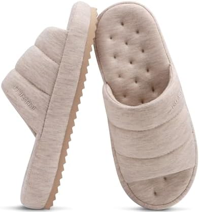 Cozy Memory Foam Slippers for Men - All-Season Warm in Beige