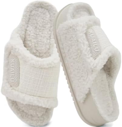 Cushion Slippers for Women Arch Support in White