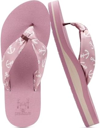 Flip Flops for Women Arch Support Summer Beach Sandals in Pink
