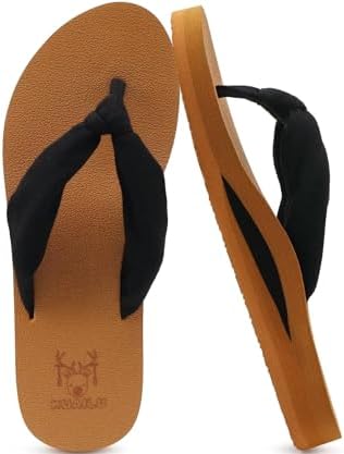 Flip Flops for Women Arch Support Summer Beach Sandals in Black