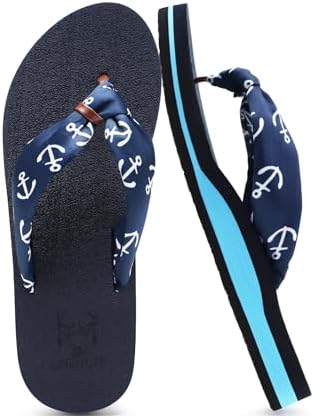 Flip Flops for Women Arch Support Summer Beach Sandals in Blue