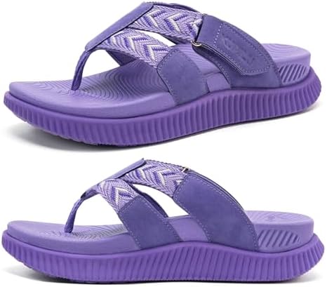 Flip Flops for Women Arch Support Summer Beach in Purple