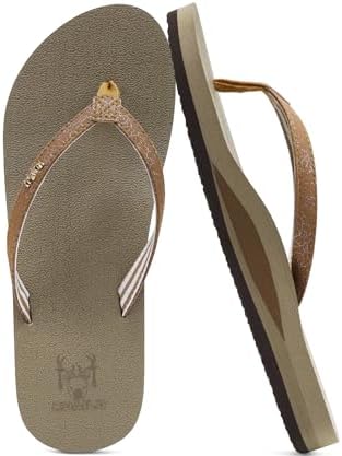 Flip Flops for Women Arch Support Summer Beach in Camel