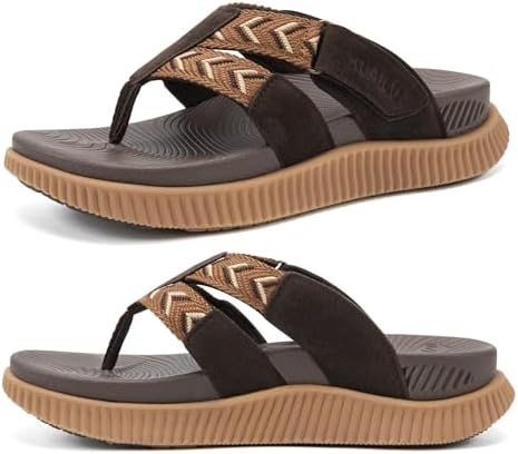 Flip Flops for Women Arch Support Summer Beach in Brown