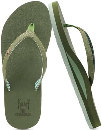 Flip Flops for Women with Arch Support Summer Beach in Green