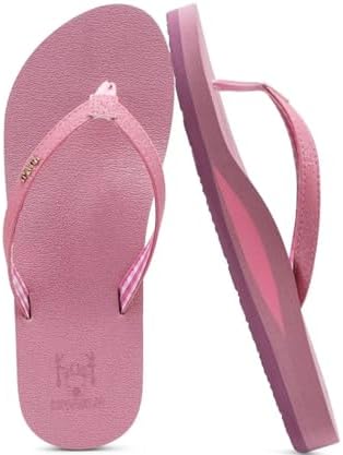 Flip Flops for Women with Arch Support Summer Beach in Dark Pink