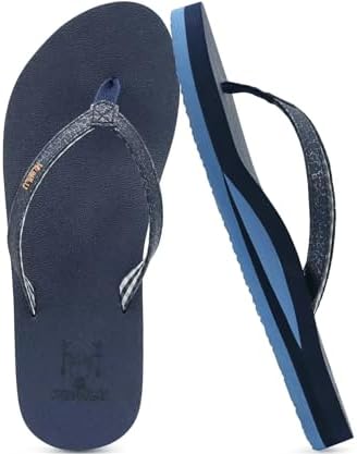 Flip Flops for Women with Arch Support Summer Beach in Dark Blue