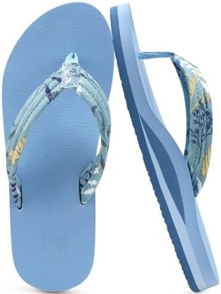 Flip Flops for Women with Arch Support Summer Beach in Light Blue