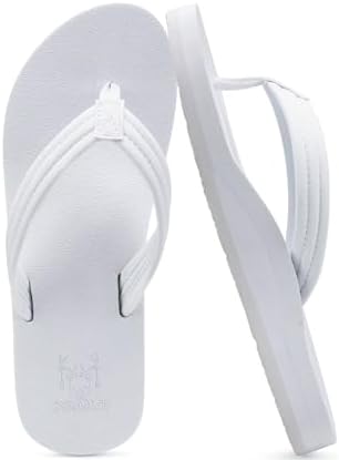 Flip Flops for Women with Arch Support Summer Beach in All White