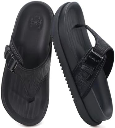 Flip Flops for Womens Platform Sandals in Black