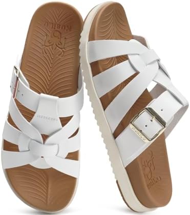 Gladiator Sandals for Women Comfortable Arch Support in White