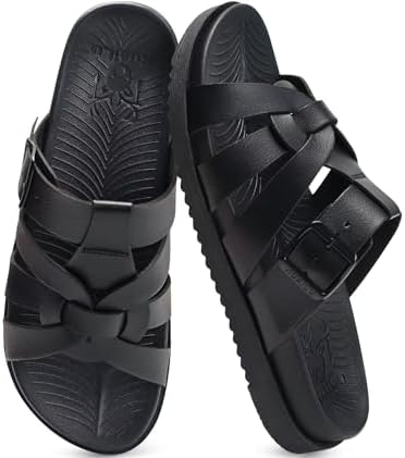 Gladiator Sandals for Women Comfortable Arch Support in Black