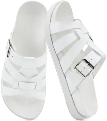 Gladiator Sandals for Women with Comfortable Arch in White