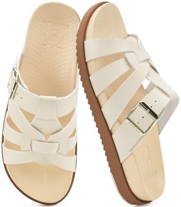 Gladiator Sandals for Women with Comfortable Arch in Cream