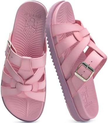 Gladiator Sandals for Women with Comfortable Arch in Pink
