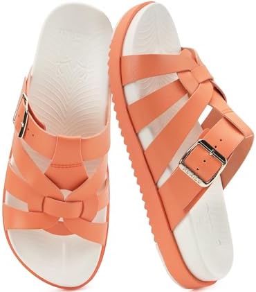 Gladiator Sandals for Women with Comfortable Arch in Orange