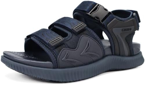 Mens Arch Support Hiking Sandals Athletic Walking in Blue