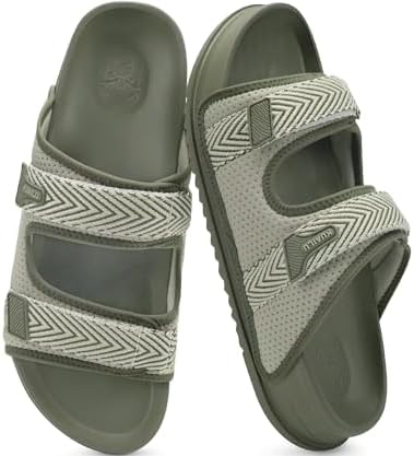 Mens Casual Sandals with Comfortable Arch Support in Green