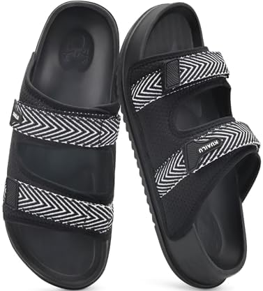 Mens Casual Sandals with Comfortable Arch Support in Black