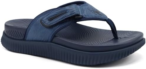 Men's Cushion Flip Flops Recovery Walking Athletic in Navy Blue