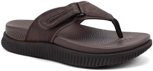 Men's Cushion Flip Flops Recovery Walking Athletic in Dark Brown