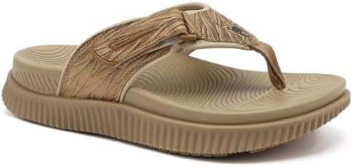 Men's Cushion Flip Flops Recovery Walking Athletic in Khaki Beige