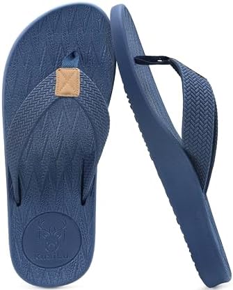 Mens Flip Flops Comfortable Arch Support Waterproof in Blue