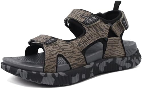 Mens Hiking Sandals Arch Support Footbed in Grey(Camouflage)