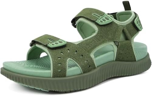 Mens Hiking Sandals Arch Support Footbed in Green