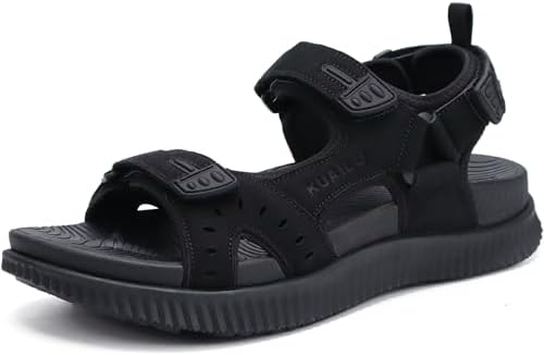 Mens Hiking Sandals Arch Support Footbed in Black