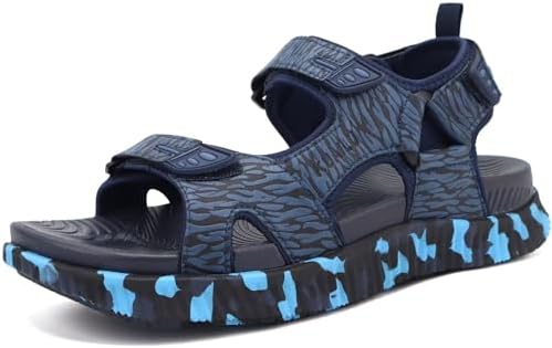 Mens Hiking Sandals Arch Support Footbed in Navy Blue(Camouflage)