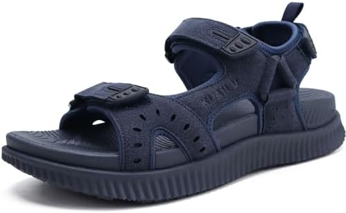 Mens Hiking Sandals Arch Support Footbed in Dark Blue