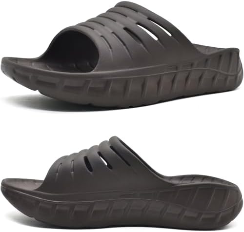 Mens Recovery Sandals Arch Support Slides in Mocha