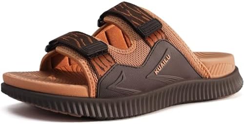 Mens Sandals Arch Support Cushion Recovery Slides in Khaki