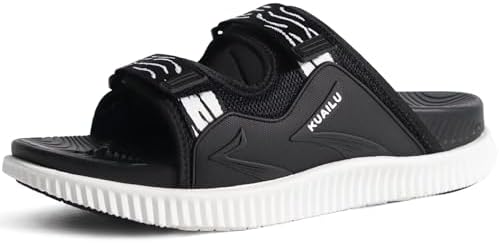 Mens Sandals Arch Support Cushion Recovery Walking in Black White