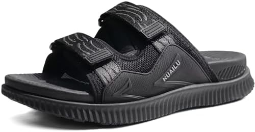 Mens Sandals Arch Support Cushion Recovery Walking in Black