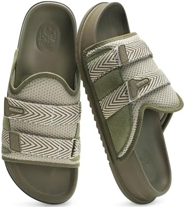 Mens Sandals Comfort Arch Support Fabric Sandal in Green