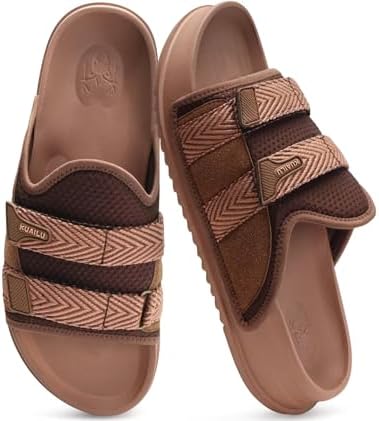 Mens Sandals Comfort Arch Support Fabric Sandal in Dark Brown