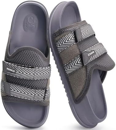 Mens Sandals Comfort Arch Support Fabric Sandal in Dark Grey