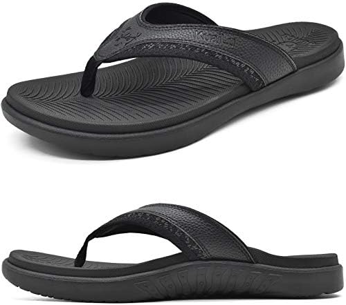 Mens Sport Flip Flops Thong Sandals in Black