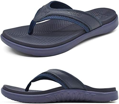 Mens Sport Flip Flops Thong Sandals in Dark Blue