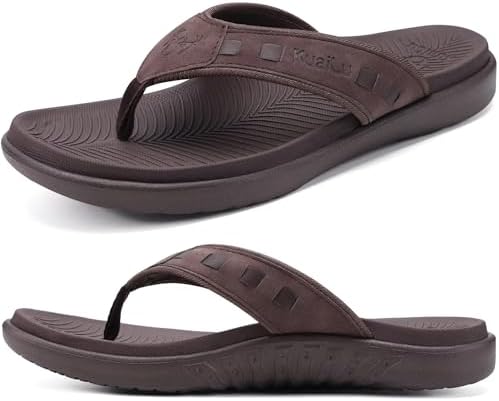 Mens Sport Flip Flops Thong Sandals in Fashion Brown