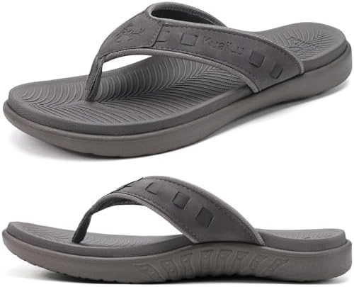 Mens Sport Flip Flops Thong Sandals in Fashion Grey