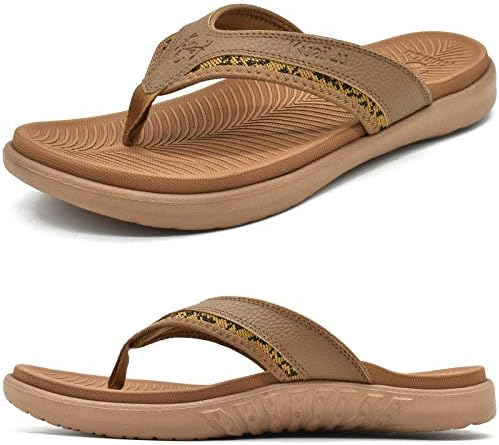 Mens Sport Flip Flops Thong Sandals in Khaki